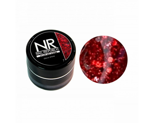 NR Гелевая краска DISCO SHINE 7 с крупными шестигранниками (7 мл)