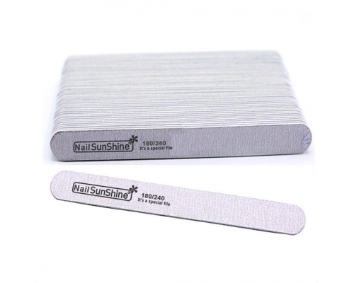 Пилка Nail SunShine 180/240 прямая на деревянной основе, (1шт)
