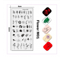 Пластина для стемпинга Flower M01 6*12