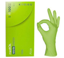 mediOK Перчатки нитриловые Aloe, S 50 пар