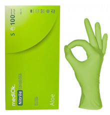 mediOK Перчатки нитриловые Aloe, S 50 пар