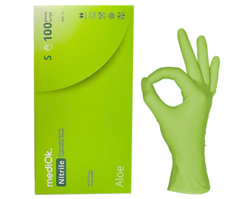 mediOK Перчатки нитриловые Aloe, S 50 пар