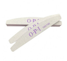 Пилка OPI 100/180 полумесяц, на деревянной основе