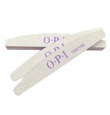 Пилка OPI 100/180 полумесяц, на деревянной основе