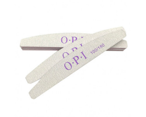 Пилка OPI 100/180 полумесяц, на деревянной основе