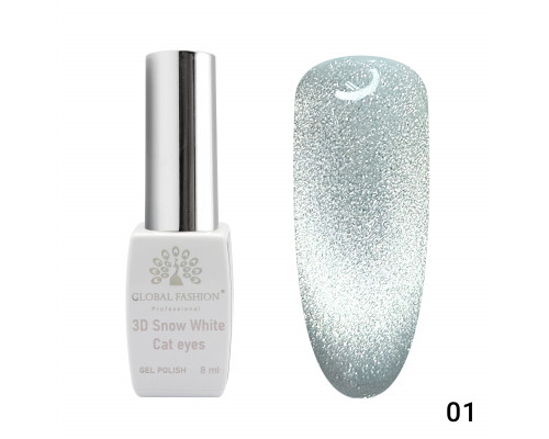 Гель-лак 001 3D Snow White Cat eyes Global Fashion 8ml
