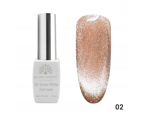 Гель-лак 002 3D Snow White Cat eyes Global Fashion 8ml