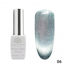 Гель-лак 006 3D Snow White Cat eyes Global Fashion 8ml