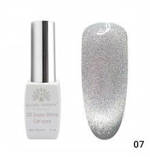Гель-лак 007 3D Snow White Cat eyes Global Fashion 8ml