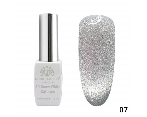 Гель-лак 007 3D Snow White Cat eyes Global Fashion 8ml
