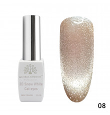 Гель-лак 008 3D Snow White Cat eyes Global Fashion 8ml