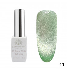 Гель-лак 011 3D Snow White Cat eyes Global Fashion 8ml