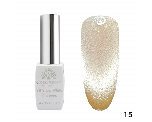Гель-лак 015 3D Snow White Cat eyes Global Fashion 8ml