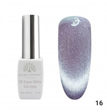 Гель-лак 016 3D Snow White Cat eyes Global Fashion 8ml