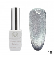 Гель-лак 018 3D Snow White Cat eyes Global Fashion 8ml