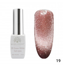 Гель-лак 019 3D Snow White Cat eyes Global Fashion 8ml