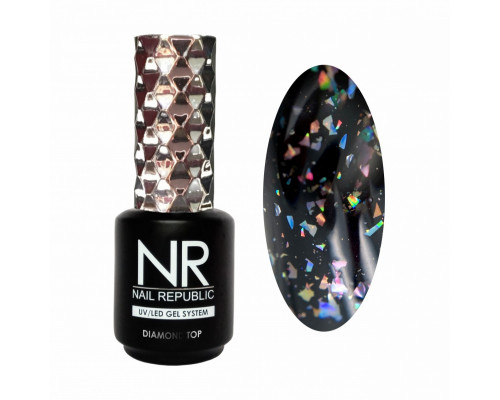 NR DIAMOND TOP №8 с голографическими хлопьями (15 мл)
