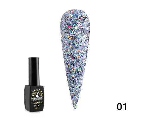 Гель-лак Diamond Ball Global Fashion 001, 8 мл