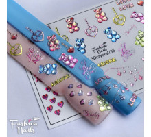 Слайдеры Fashion Nails 3D crystal 035