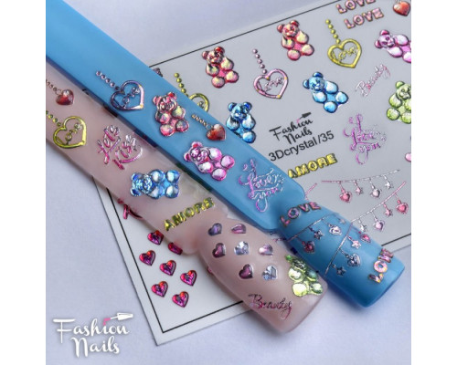 Слайдеры Fashion Nails 3D crystal 035