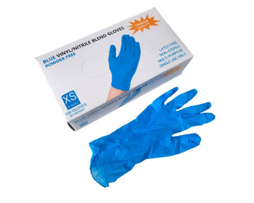 Перчатки Wally Plastic XS голубые, 50пар