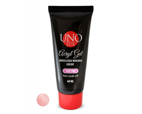 Акригель UNO LUX, 60 ml Baby Pink