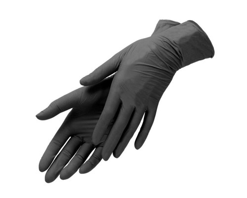 Перчатки Wally Plastic L черные, 50пар