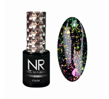 NR Гель-лак GALAXY 1 с хлопьями, Pink-green (10 мл)