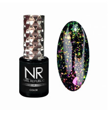 NR Гель-лак GALAXY 1 с хлопьями, Pink-green (10 мл)