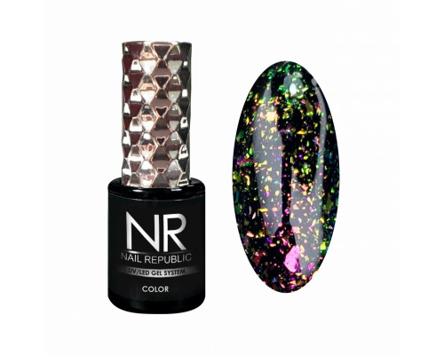 NR Гель-лак GALAXY 1 с хлопьями, Pink-green (10 мл)