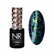 NR Гель-лак GALAXY 2 с хлопьями, Green-blue (10 мл)