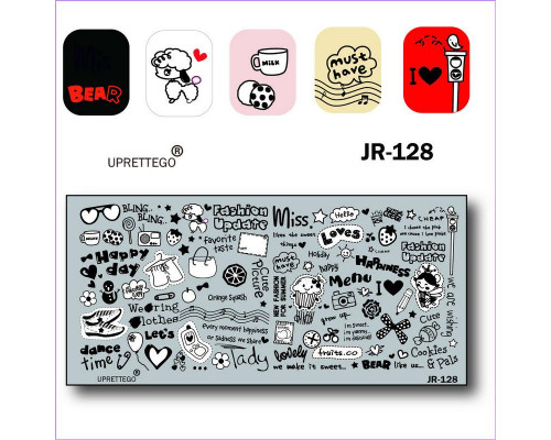Пластина для стемпинга JR-128 6*12