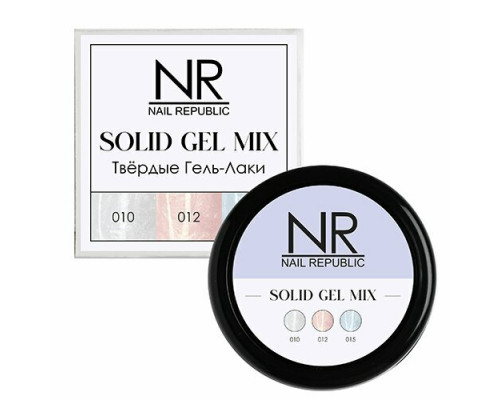 NR Твердые гель-лаки SOLID GEL MIX, Pallete 19 (pearl print 10,12,15)