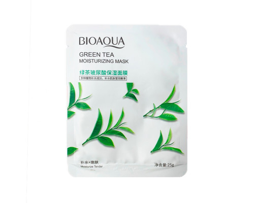 Маска для лица тканевая с экстрактом зеленого чая. Увлажняющая 25г. Bioaqua