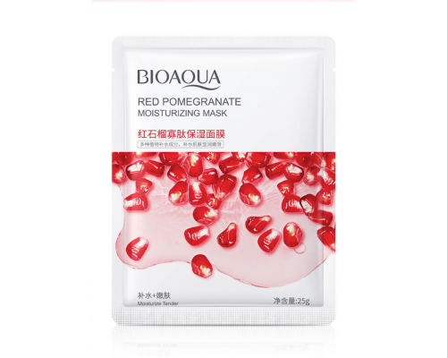 Маска для лица тканевая с экстрактом граната. Увлажняющая 25г. Bioaqua