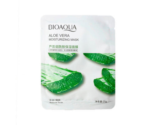 Маска для лица тканевая с экстрактом алоэ. Увлажняющая 25г. Bioaqua