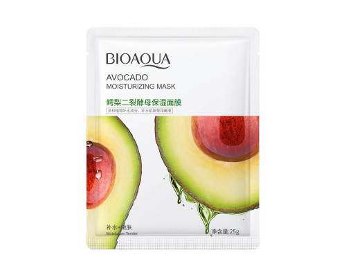 Маска для лица тканевая с экстрактом авокадо. Увлажняющая 25г. Bioaqua