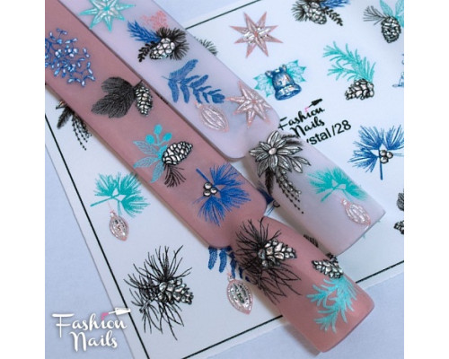 Слайдеры Fashion Nails 3D crystal 028